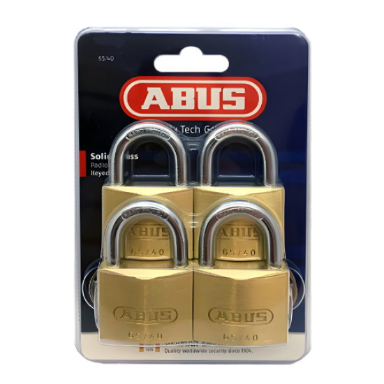 ABUS - PADLOCK BRASS - 40mm 4PK - 65/40-4 - BBL