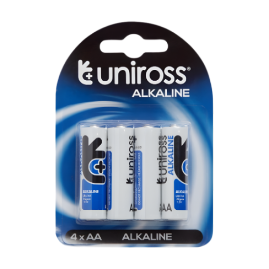BBL - BATTERY ALKALINE - AA (4)PK - UNIROSS