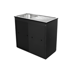 CABINET - KITCHEN - SGL BOWL - BLK KNOCK DWN(3839)