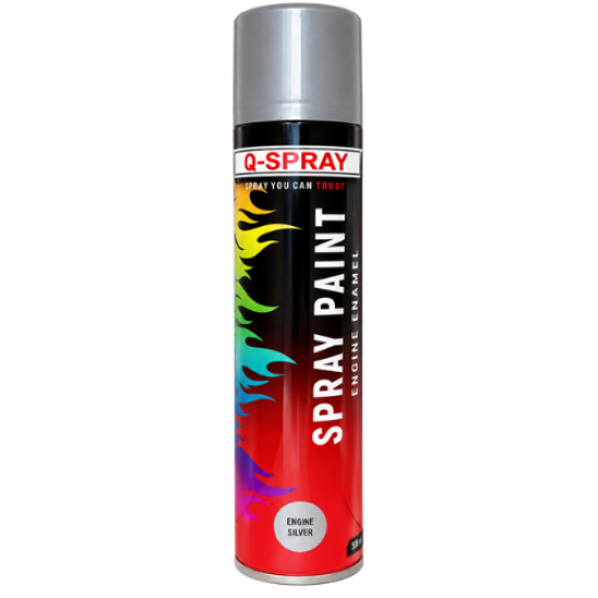 Q - SPRAY PAINT - ENGINE SILVER - 300ml - QSP003