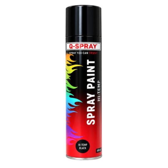 Q - SPRAY PAINT - HI TEMP BLACK - 300mL -QSP025