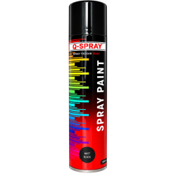 Q - SPRAY PAINT - MATT BLACK - 300ml - QSP016