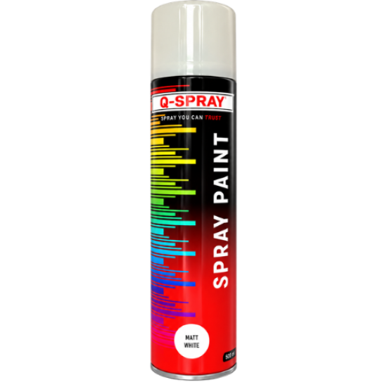 Q - SPRAY PAINT - MATT WHITE - 300ml - QSP017