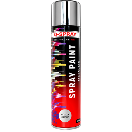 Q - SPRAY PAINT - METALLIC CHROME - 300ml -QSP027