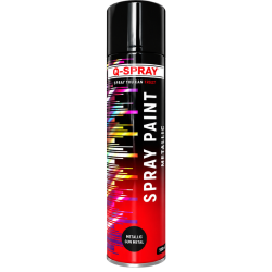 Q - SPRAY PAINT - METALLIC GUN METAL-300ml  QSP028