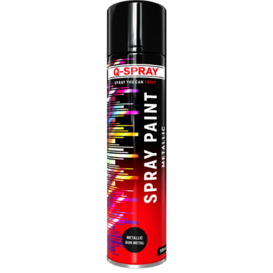 Q - SPRAY PAINT - METALLIC GUN METAL-300ml  QSP028