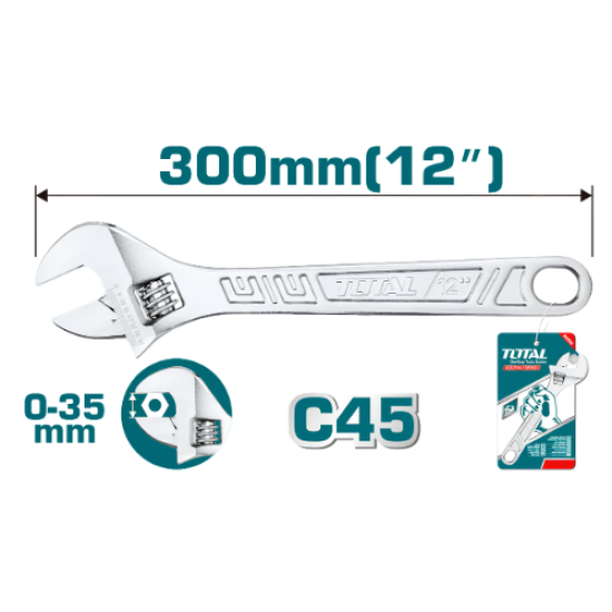 TOTAL - ADJ WRENCH - 300mm - (THT1010123)