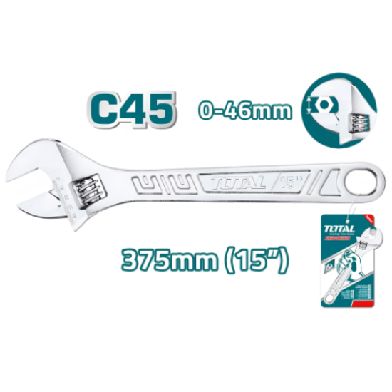 TOTAL - ADJ WRENCH - 375mm - (THT1010153)
