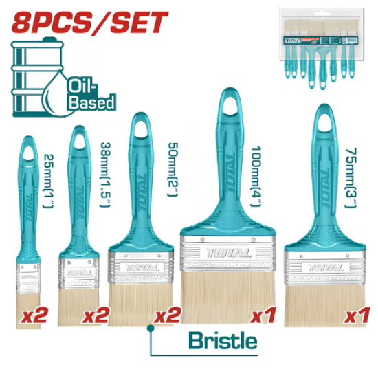TOTAL - PAINT BRUSH SET - 8PC - THT8450801