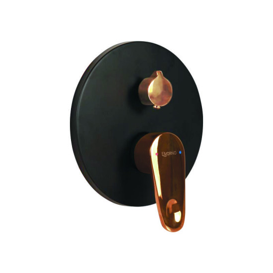 Livorno - Shower Mixer - Black/Rose Gold - Tap 27