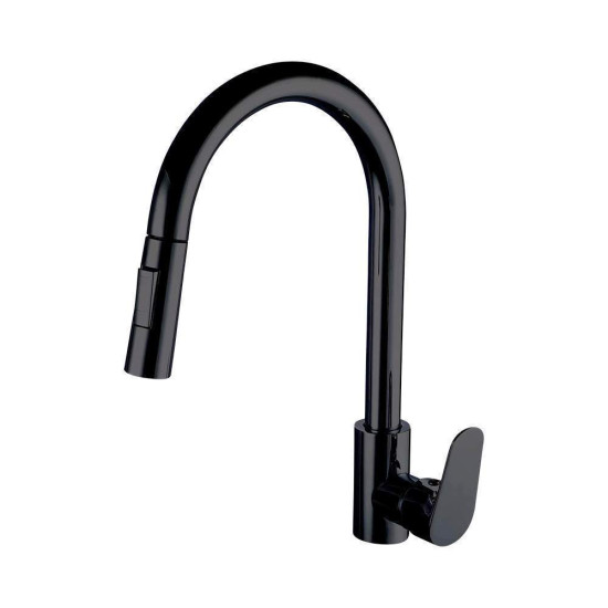 Livorno - Kitchen Mixer - Black - Retract Hose - Tap 36