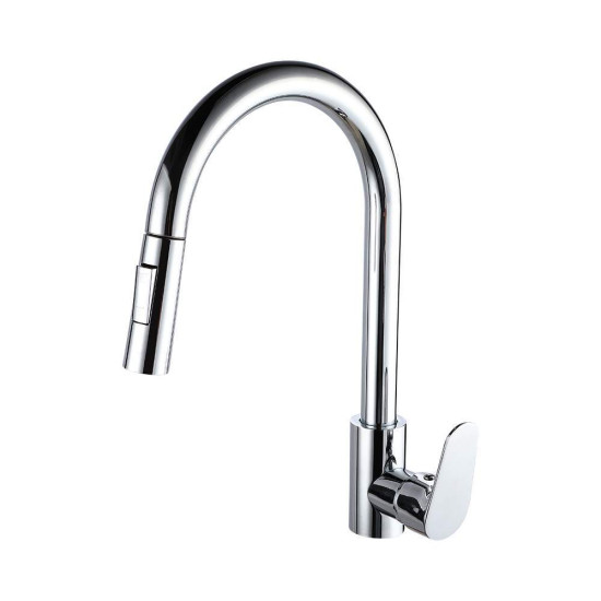 Livorno - Kitchen Mixer - Retractable Hose Silver - Tap 42