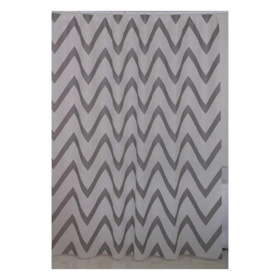 Shower Curtain - Grey Wave 1.4mx2m