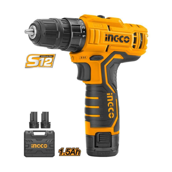 INGCO - Cordless Drill 12V - 20NM Kit - 2 Batteries