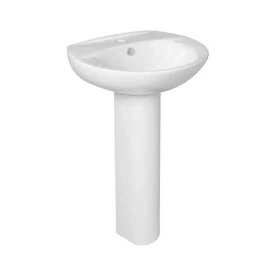 Solo - Basin and Pedestal - Guernsey 1 Tap Hole