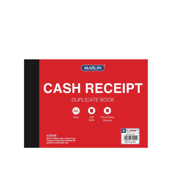 Marlin - Duplicated A6 Cash Receipt Book (071D)