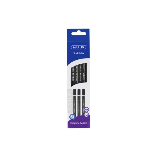 Marlin - HB Pencil 12's Black and Silver (008D)