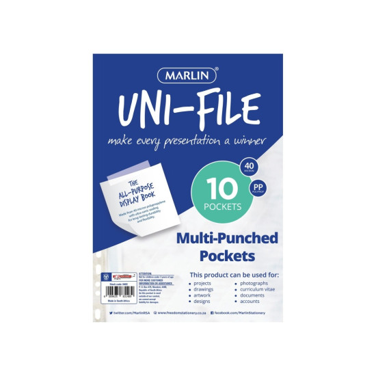 Marlin - Filing Sleeves A4 10's (040C)