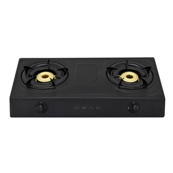Obac - 2 Burner Table Top Cooker Black - OB2050BK Obac - 2 Burner Table Top Cooker Black - OB2050BK
