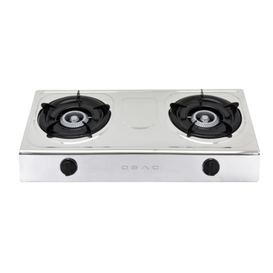 Obac - 2 Burner Table Top Cooker Silver - OB2050SS