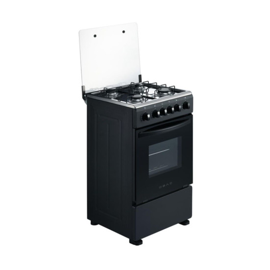 Obac - 4 Burner Gas Stove - Black OB500G/S