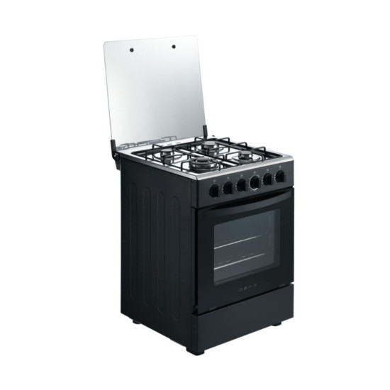 Obac - 4 Hob/Burner Gas Stove - Black OB600G