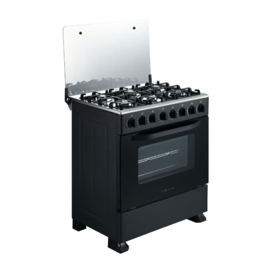 Obac - 6 Burner Gas Stove - Black OB760G/S