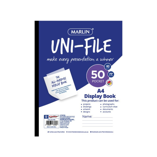 Marlin - Unifile Display Book A4 50 Page (8050)