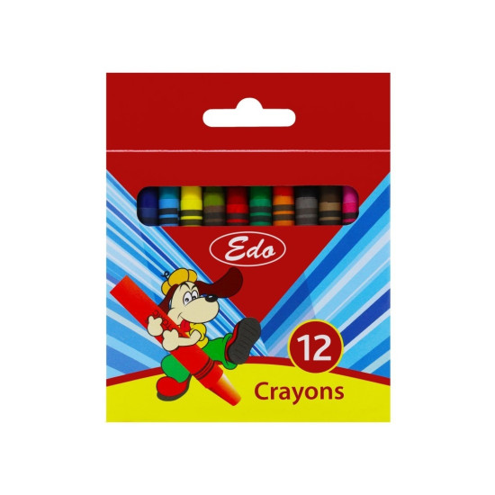 Edo - Wax Crayons 8mm 12 Pack (041F)