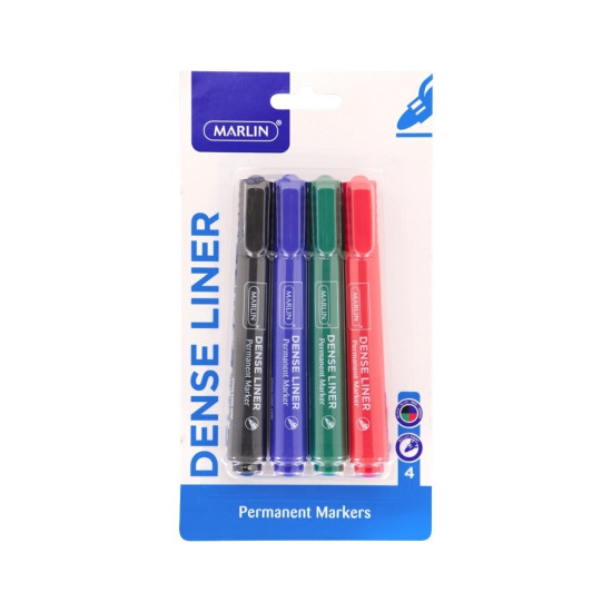 Marlin - Permanent Marker 4 Pack Assorted (SM199)