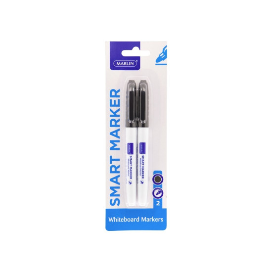 Marlin - Whiteboard Marker 2 Pack Black (SM195)