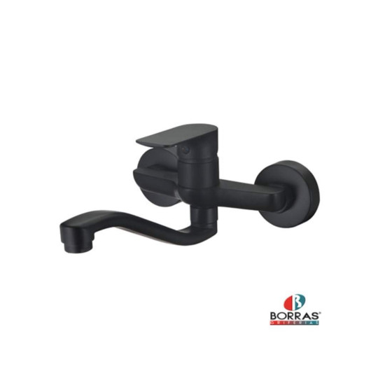Borras - Single Lever Black Sink Mixer Wall Type