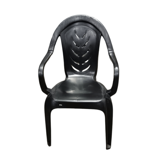 Plastic Black Chair - Arm Heavy Duty
