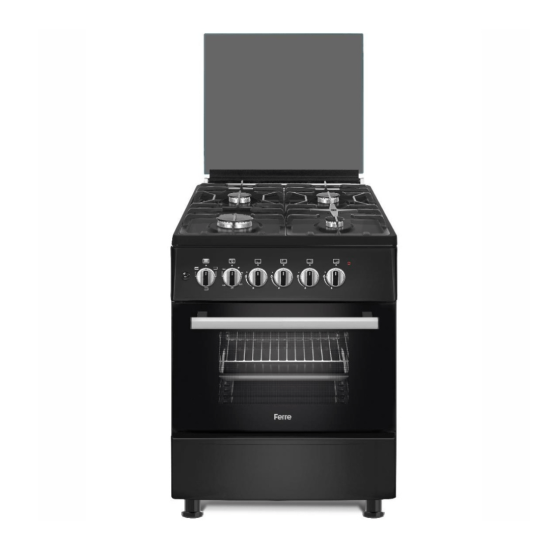 Ferre - Free Standing Gas Stove 4 Plate 60cm x 60cm Black (F6B40E3.FDIT.MB)