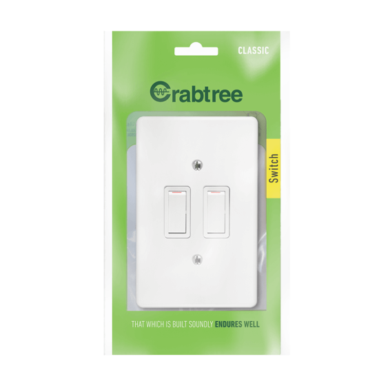 Crabtree - 2 Lever 1 Way Switch (Ct18011/101)