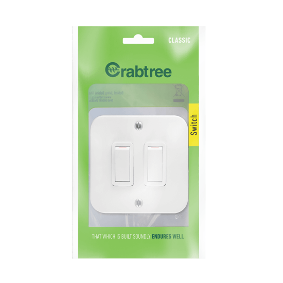 Crabtree - 2 Lever 1 Way Switch Surface - (Ct18081/101)