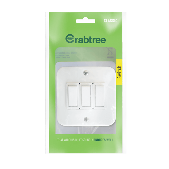 Crabtree -  3 Lever 1 Way Switch  (18082/101)
