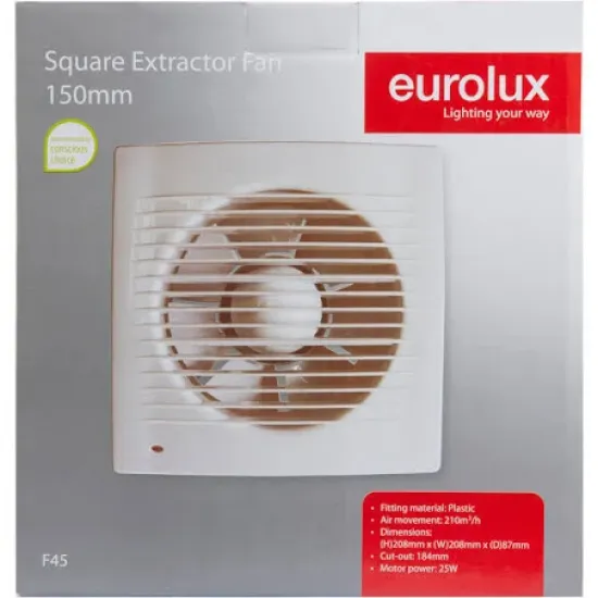 Eurolux - Extractor Wall Fan Sq - 208Mm - White