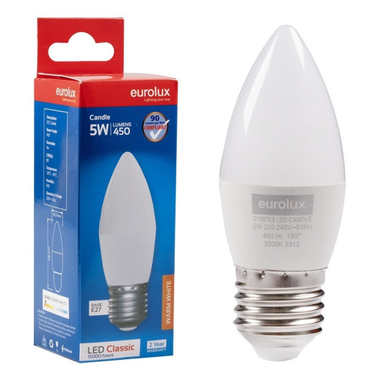 Eurolux - Led Candle Core - 5W E27 - (G1097Es)