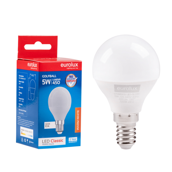 Eurolux - Led Golfball - 5W E14 - (G1098Ses)