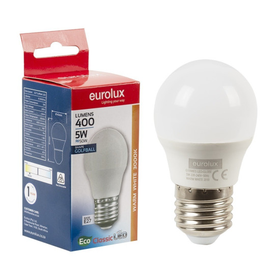 Eurolux - Led Golfball - 5W E27 - (G1098Es)