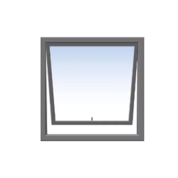 Aluminium Window Top Hung - Charcoal - PT66 Obscure (SABS)