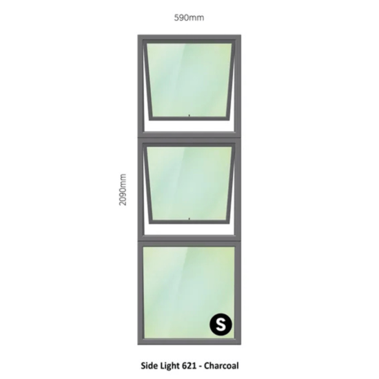 Aluminium Window Top Hung - Charcoal - PTT621 Sidelight