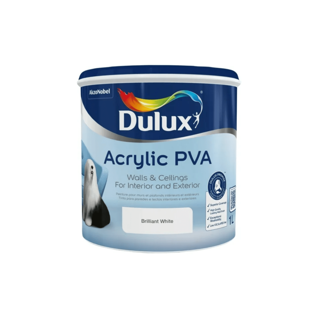 Dulux - Acrylic Pva - Brilliant White - 1L