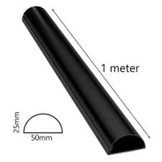 Dline - E/Trunking - Black - 50mm x 25mm x 1m - (D15025B/EH)