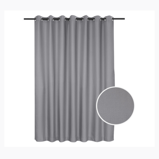 Curtain - Eyelet Lined - 230cmX223cm- Gun Metal