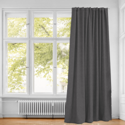 Curtain - W/Taped Lined - 230cmX218cm -Gun Metal