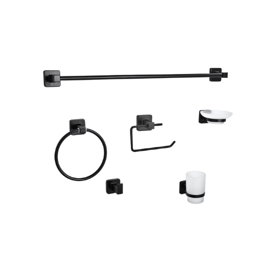 Livorno - Bathroom Set 6PC - BLACK - BAP606