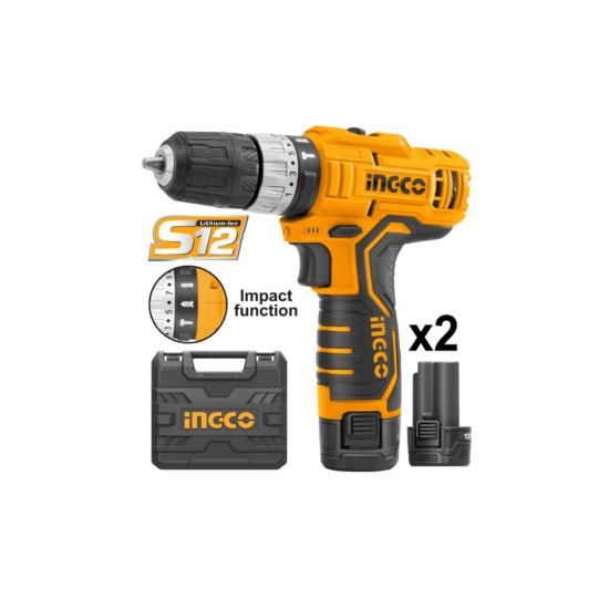 INGCO - Drill C\Less - 12V Kit - EX CHRG - CDLI2202