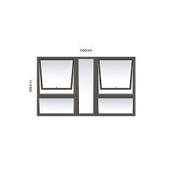Aluminium - Window Top Hung Charcoal - PTT159